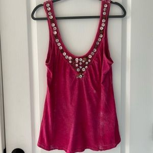 Free people pink tank, size large, like-new